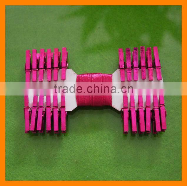 Hot Sale Peg with Ribbon Pink Mini Plastic Party Wedding Christmas Decoration