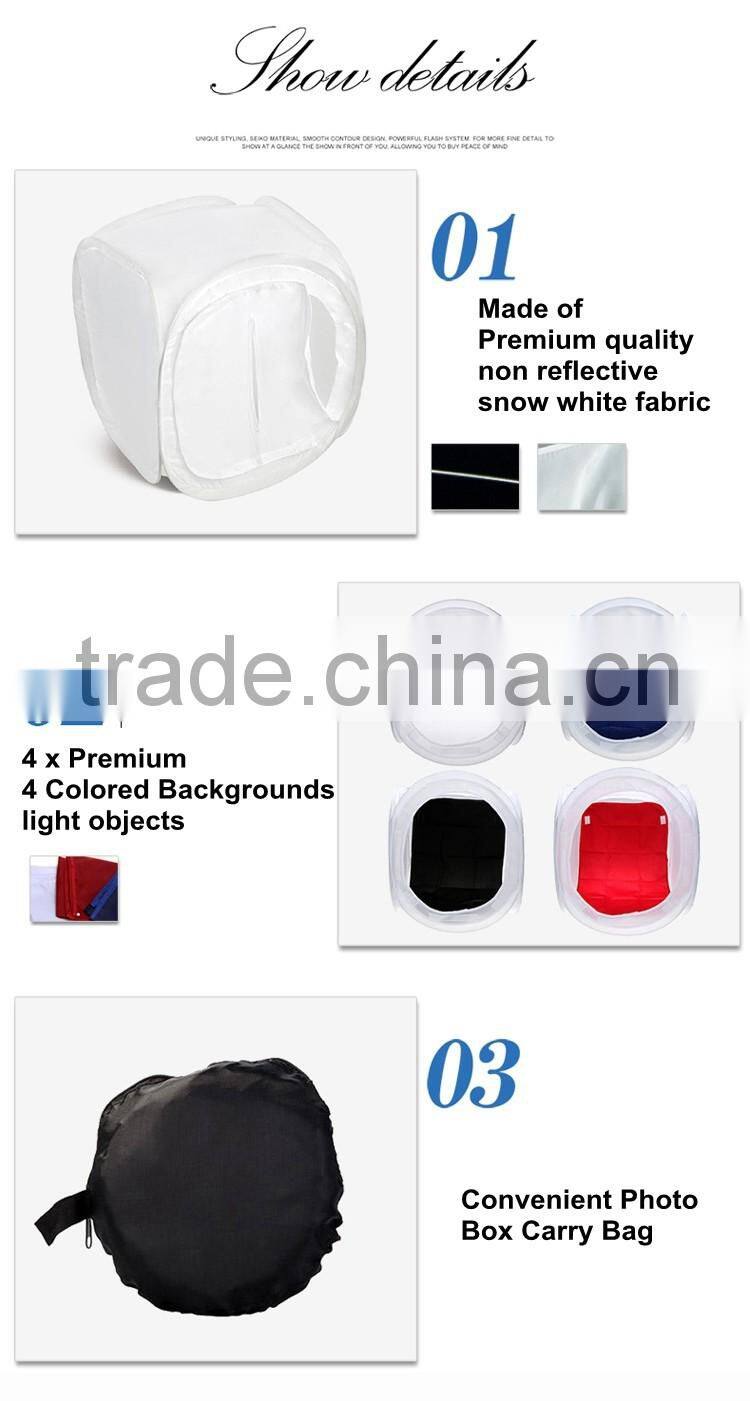 Flexible 80*80CM Photo Studio Shooting Tent Light Softbox Cube Box Kit + 4 Backdrops