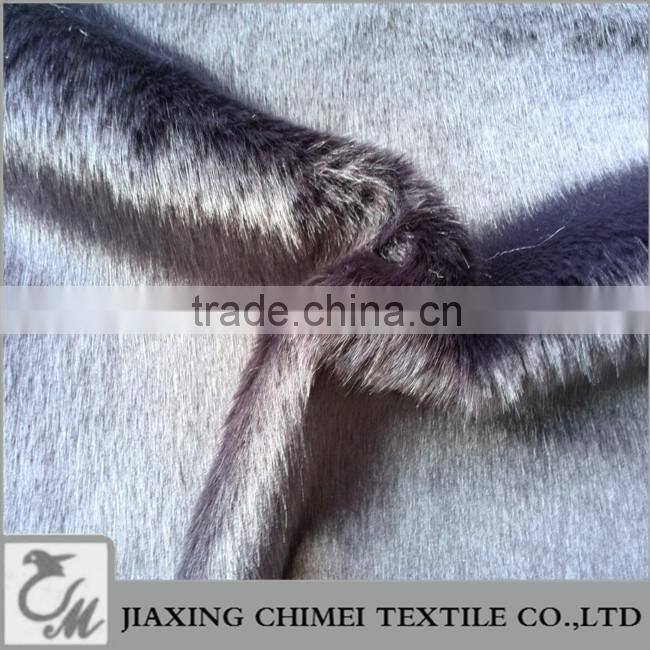 long pile length 18mm black faux fur for coat 80%acrylic+20%polyester