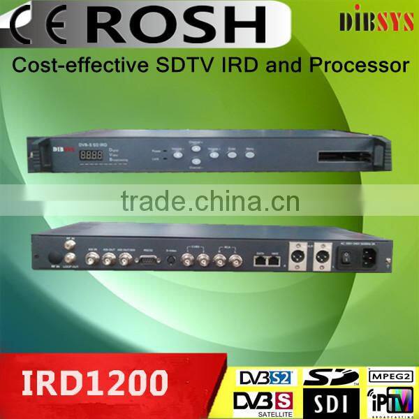 Single satellite DVB-S/DVB-S2/DVB-C/DVB-T SDTV IRD and processor with CI interface