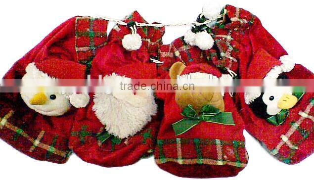 kids christmas decorations sock animal plush christmas sock