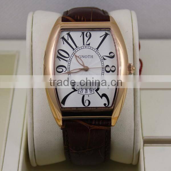 Hot sale leather strap man watch with japan quartz movement