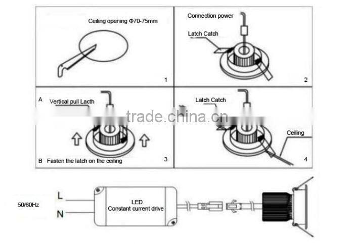 LED Ceiling light ceiling light high power silver aluminum led ceiling down light 9w LED ceiling light