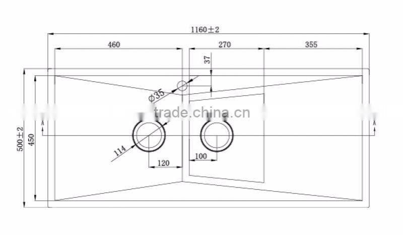 Brushed surface treatment without faucet double bowl small corner kitchen sink cabinet