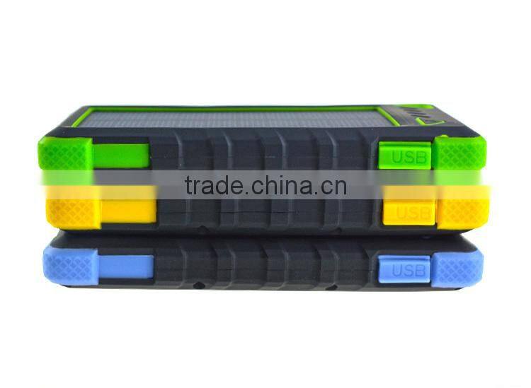 With frosted material portable waterproof solar power bank solar charger 8000mah built-in battery