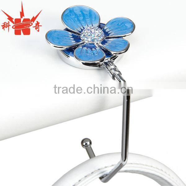 Promotion Fashional Metal Purse Hanger /Flower Shape Bag Hanger with Business Logo