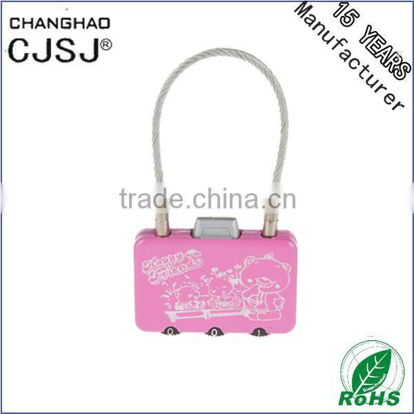 CJSJ Hot Sale Cable Padlock CH-28B red heart shaped combination lock