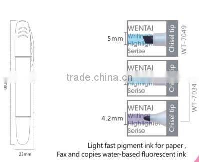 Double head plastic multi color highlighter