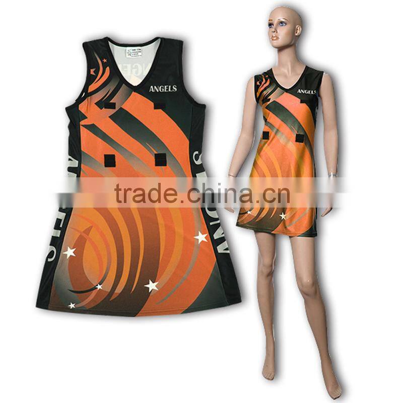 Custom design team sport women netball uniforms, netball dress, netball wear