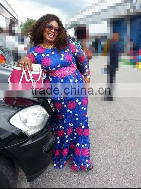 2016 latest dress design multicolor water soluble embroidery lace for free prom dress