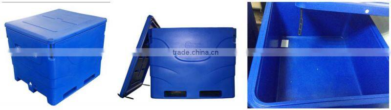 Rotomolded 1000Liter Blue LLDPE Insulated Fish Container, Seafood Processing Insulated Container