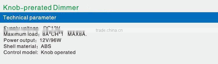 DC12V 8A ABS shell knob-prerated controller/Dimmer for led strip light