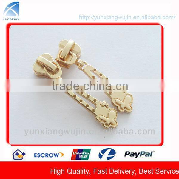 CD8894 High Quality Gold Metal Zipper Pulls for Clothing