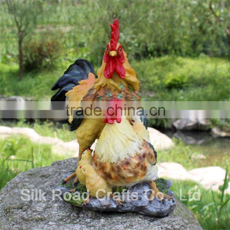Decoration resin animal statue cock