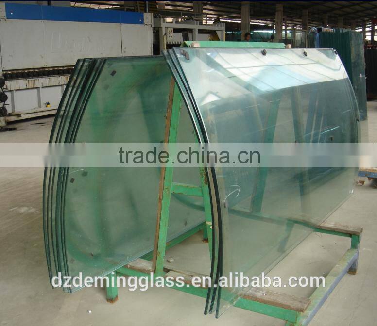 6mm clear curvef tempered glass for curved wall for architecture safety with CE,ISO certification