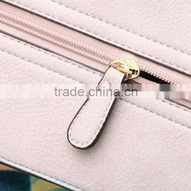 Trendy ladies printed shoulder bags leather handbags with printing pattern