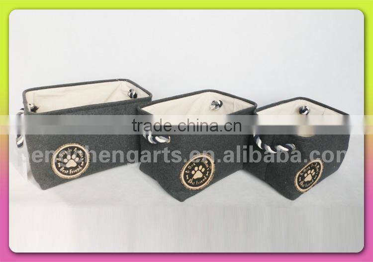 Cotton Handle New Fashion Home Black Storage Box With Printing