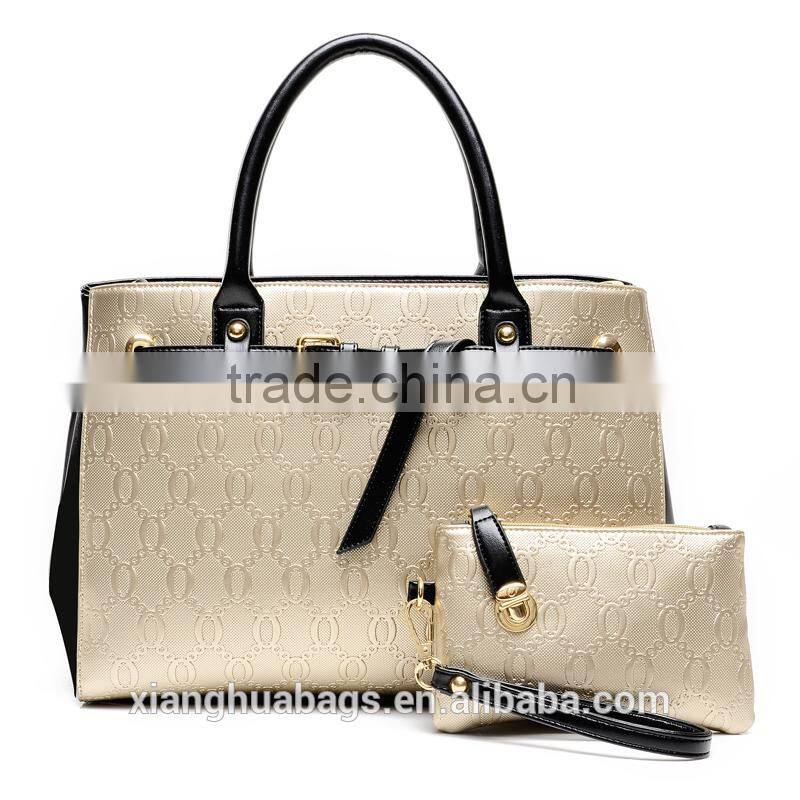 2015 fancy 2pcs set handbag lady fashion handbag wholesale handbag set