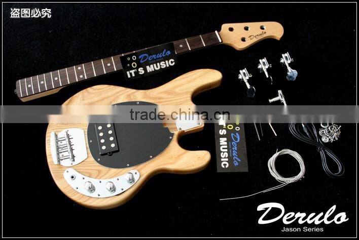 Diy High Quality Ash Wood Unfinished Electric Bass Guitar Kits 5 Strings
