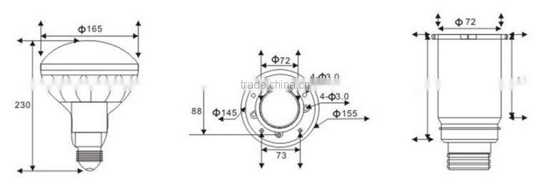 super bright E27 E40 PAR56 led lamp 40W 3400LM 120v 230v IP65 for stages, churchs and hotels