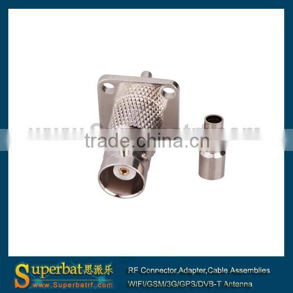 BNC Crimp Jack 4 Hole Panel Mount long version for LMR100