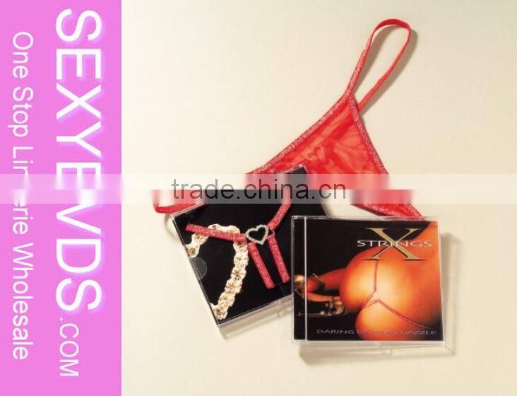 Sexy diamond underwear women with transparent panty