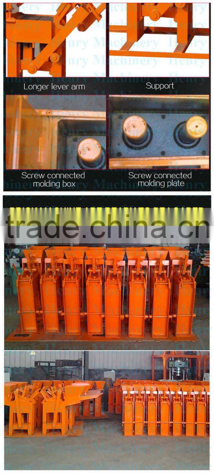 The cheapest QMR2-40 Henry manual compressed earth soil cement block brick making machine