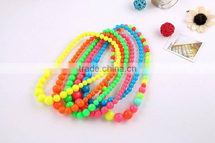 2015 hot sale candy colors pearl necklaces baby girl infant kids cute Handmade jewelry necklace Fashion jewelry