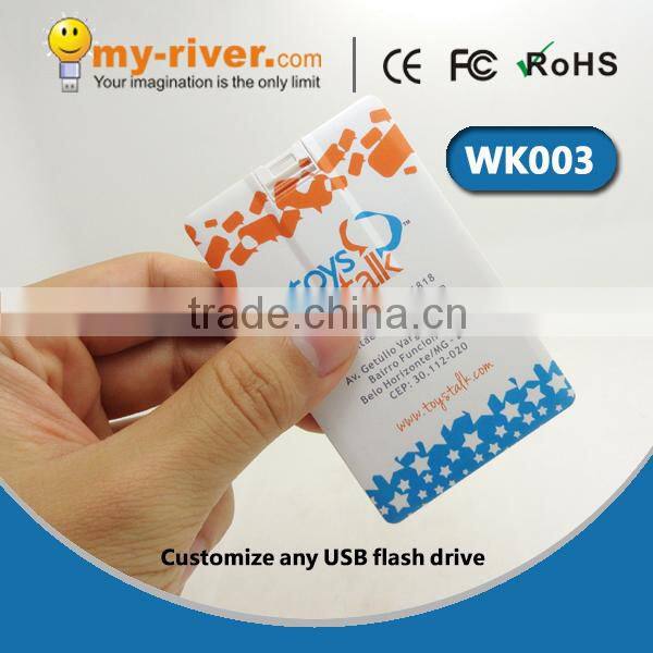 2016 promotion Credit card usb flash drive 4gb wholesale customize