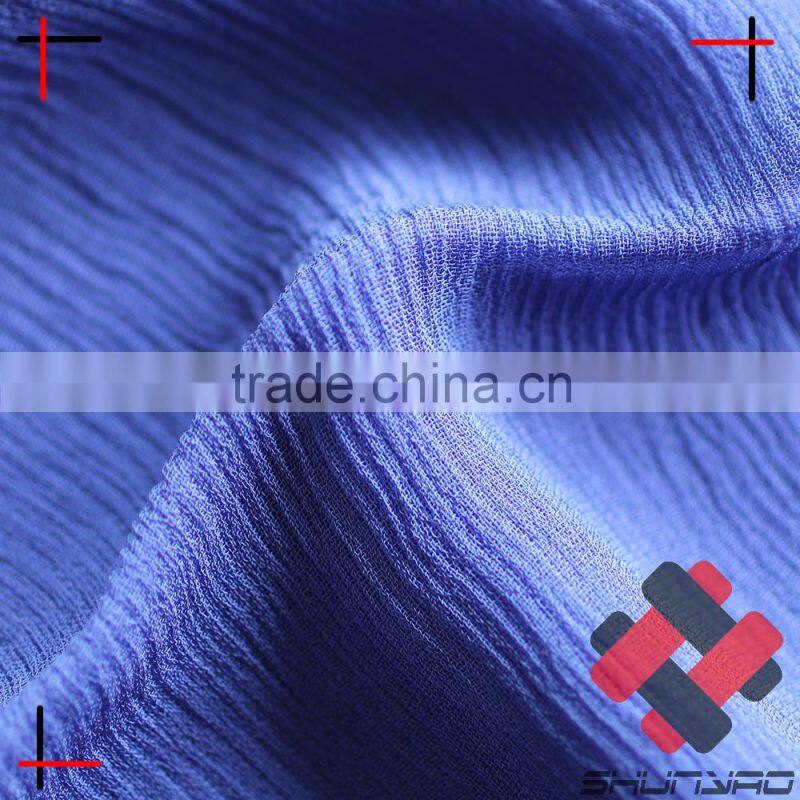 viscose georgette crepe 100%Viscose crinkle chiffon pleated for fashion apprarel
