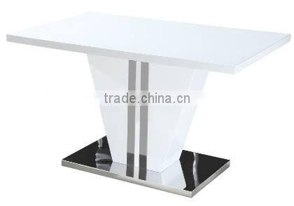 DT-2007 modern white high gloss wooden dining sets for dining room