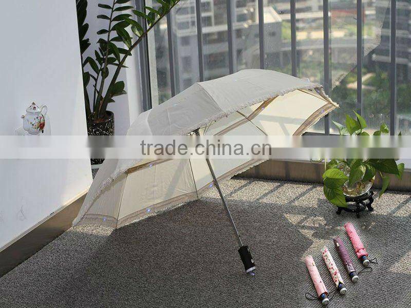 23"*8K led white umbrella with fancy design