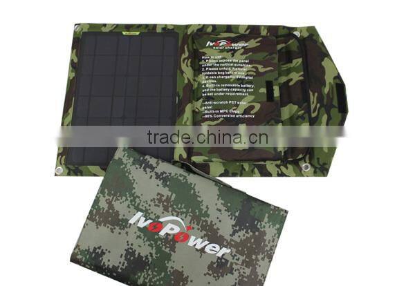 15W OEM foldable solar phone charger , solar battery charger