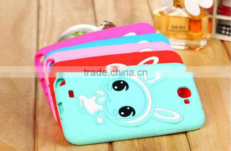 For Samsung Galaxy Note 2 N7100 Cover 3D Silicone Soft Animal bulk cell phone case