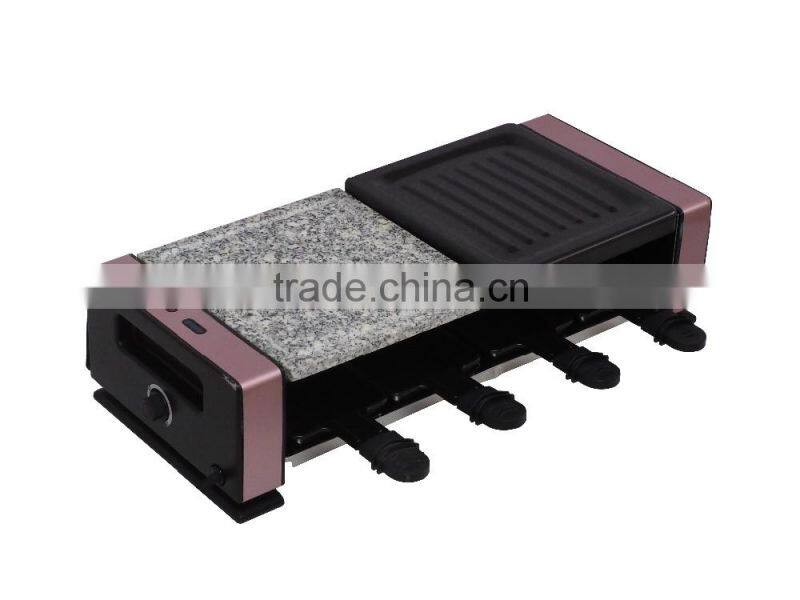 Professional electric cooker grill , somkeless 1200W Electric raclette grill for 8 person