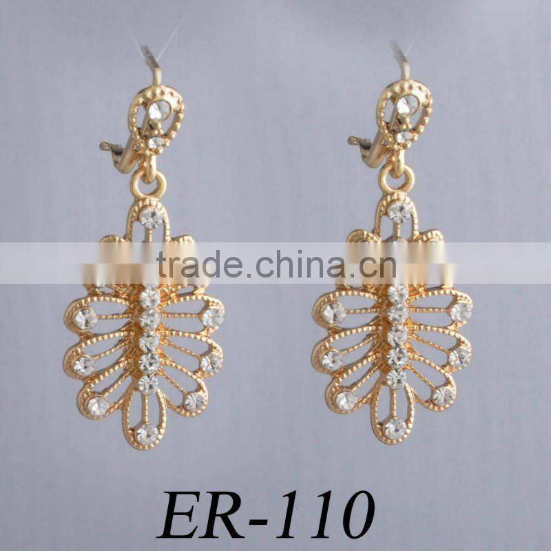 pink crystal earrings crystal rhinestone flower stud earrings wholesale