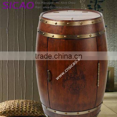 Antique Wood Wine Refrigerator Barrel Beer Fridge Wine Cooler OAK Customized Logo Color
