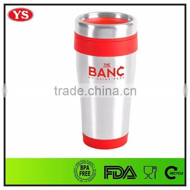 food grade insulated 16oz stainless steel personalized coffee mug with screw lid