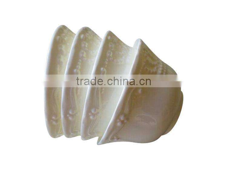 Wholesale fine royal new bone china white embossed ceramic bowl with crown design
