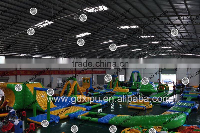 Floating inflatable aqua water park
