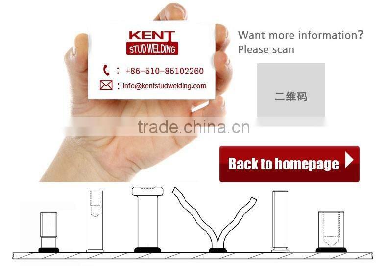 Steel with copper coating internal thread IS short cycle SC welding bolt