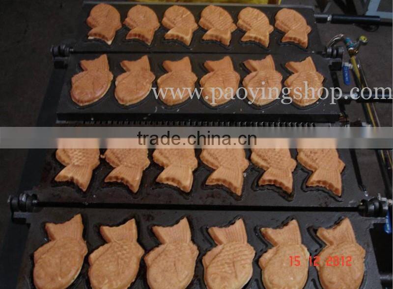 (3 in 1) 6pcs Fish Waffle Commercial Use Non-stick LPG Gas 24.5cm Taiyaki Baker + Batter Dispenser + Stuffing Scoop
