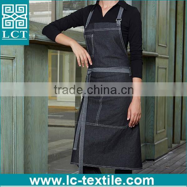 custom no minimum urban stylish bib waist uniform restaurant bar waiter chef denim apron
