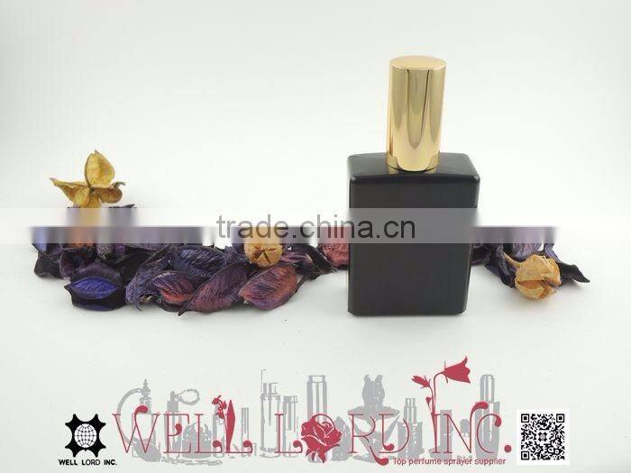 65ml simple type black glass bottle golden pump sprayer