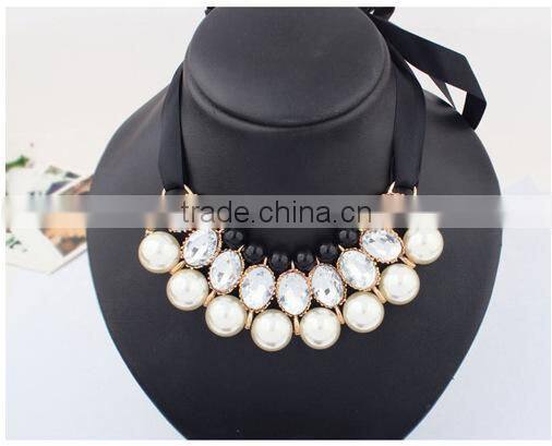 Fashion Big Pearl Choker Collar Vintage Pendant Statement Necklace Women Necklaces & Pendants Fashion Necklaces for Women 2014