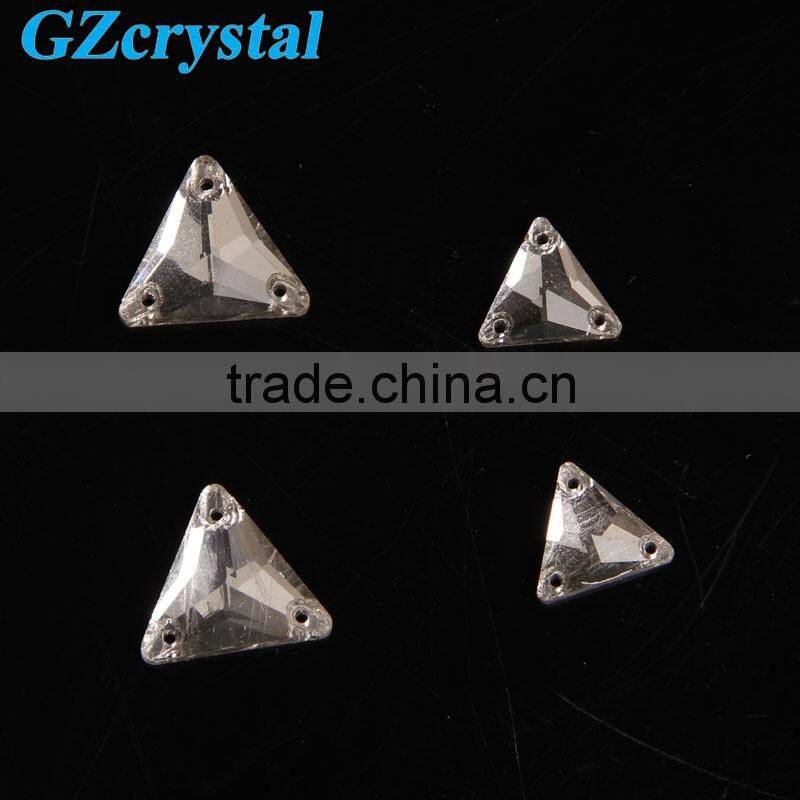 Wholesale triangle shape flatback sew on stone for garment accessories