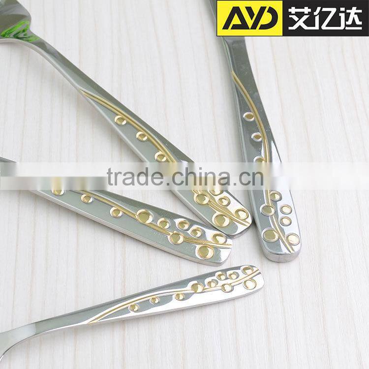 bulk flatware , gold plated flatware , spiral handle flatware sets
