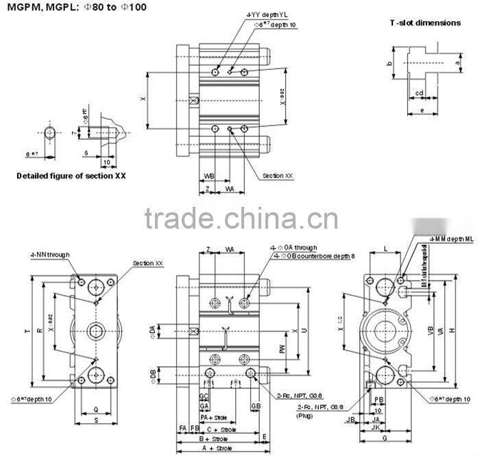 MGPM-Z Series SMC style Pneumatic Gripper