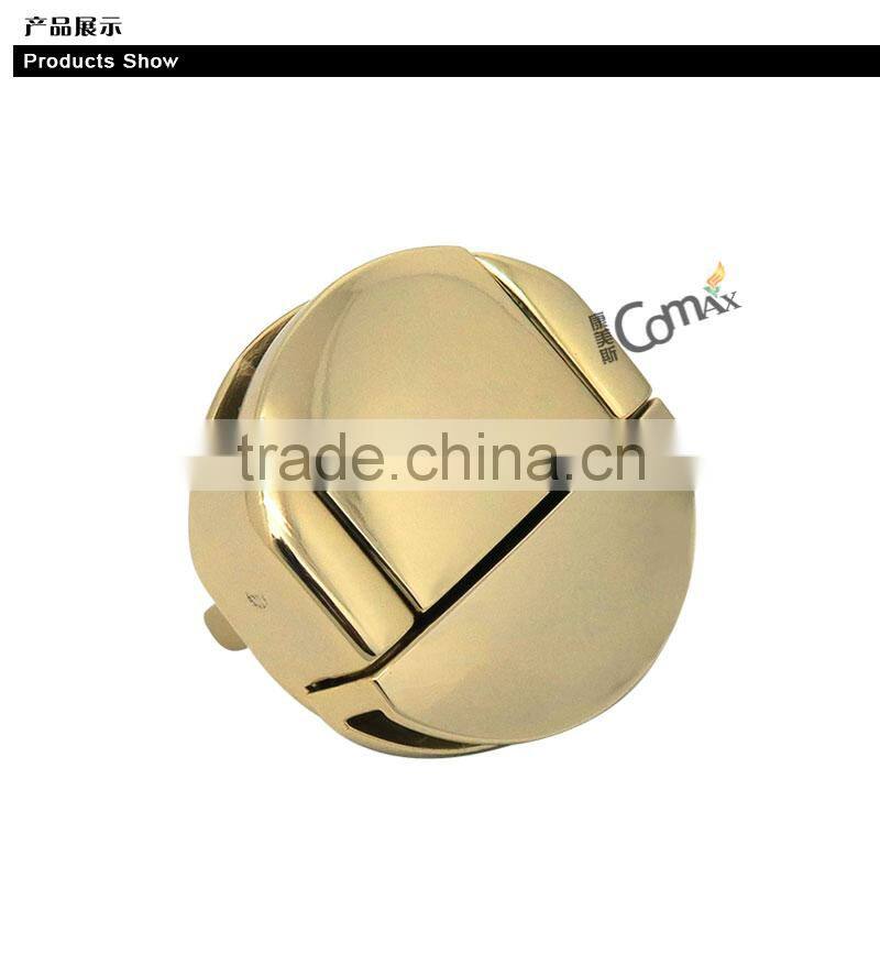 Fashion Round Push Lock Gold Metal Lock For Handbags