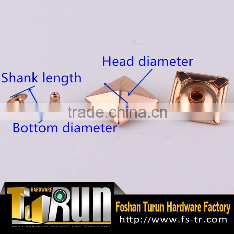 Pyramid two head contact split mental rivet